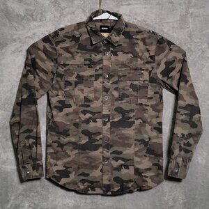 Hudson Shirt Mens Small Camo Gage Military Ripstop Long Sleeve Button M7030WST